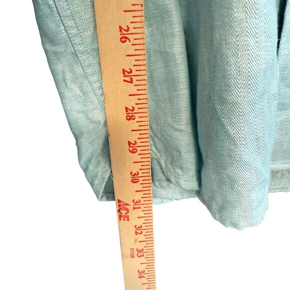 Ted Baker London Linen Blend Long Sleeve Button Down Shirt Men 5 Blue Timeless - Picture 4 of 6